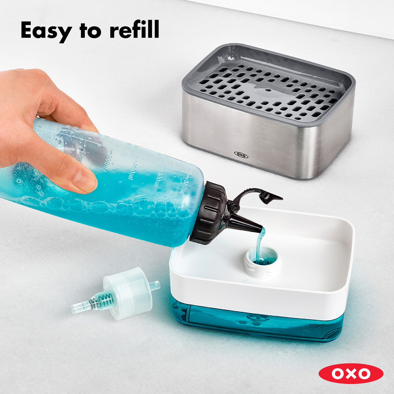 OXO Nylon Dish Brush with Soap Dispenser at