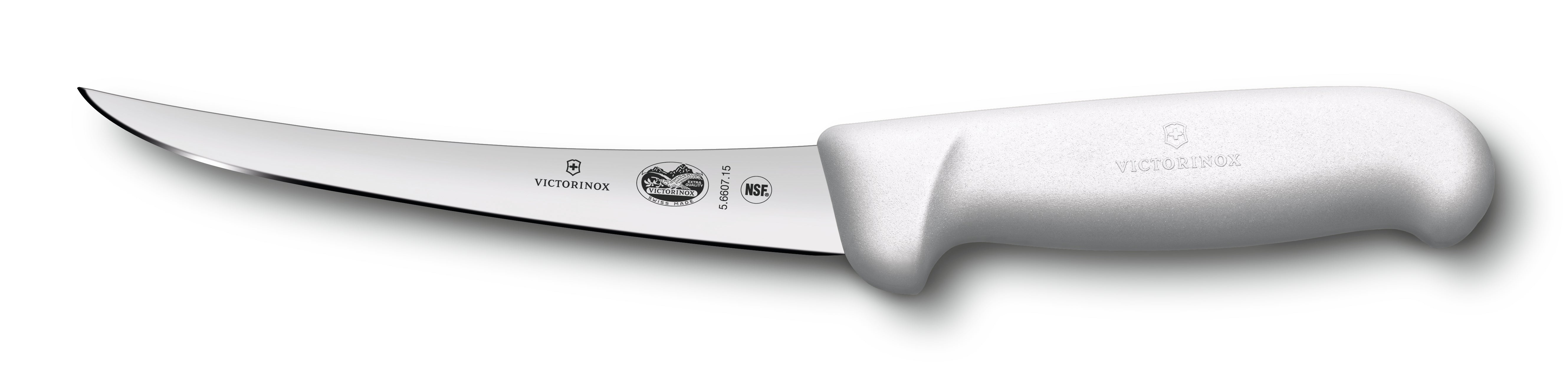 Victorinox Fibrox Boning Knife Curved Narrow Blade 15cm - White
