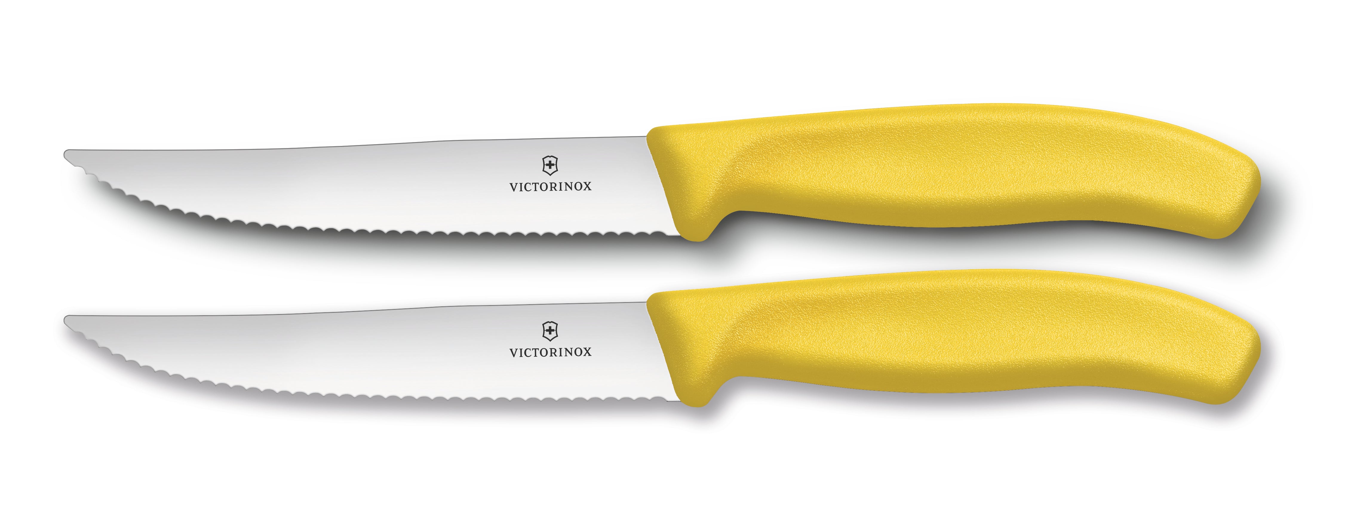 Victorinox Classic Serrated Steak & Pizza Knife 12cm Set of 2 - Yellow