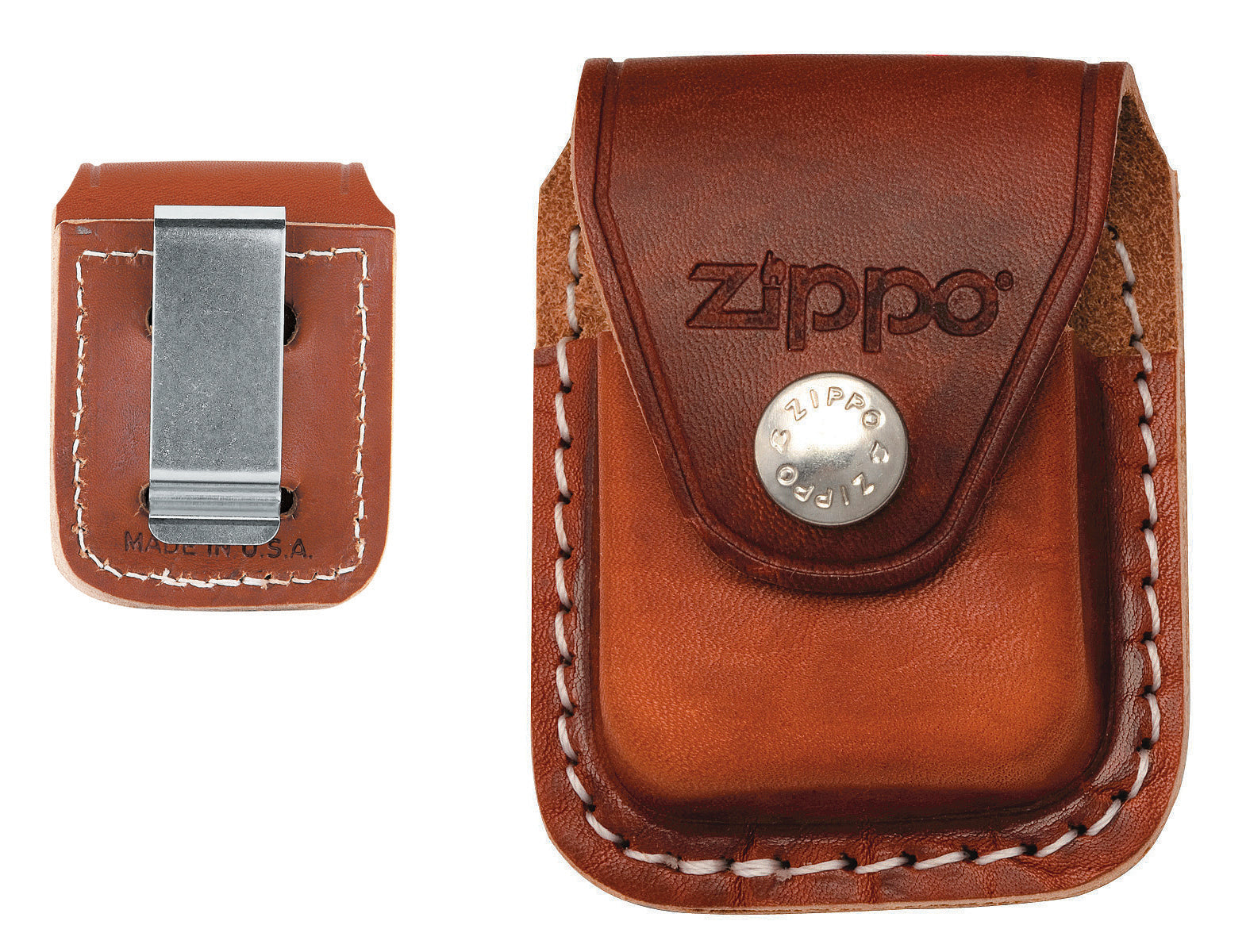 Zippo Brown Leather Pouch with Clip