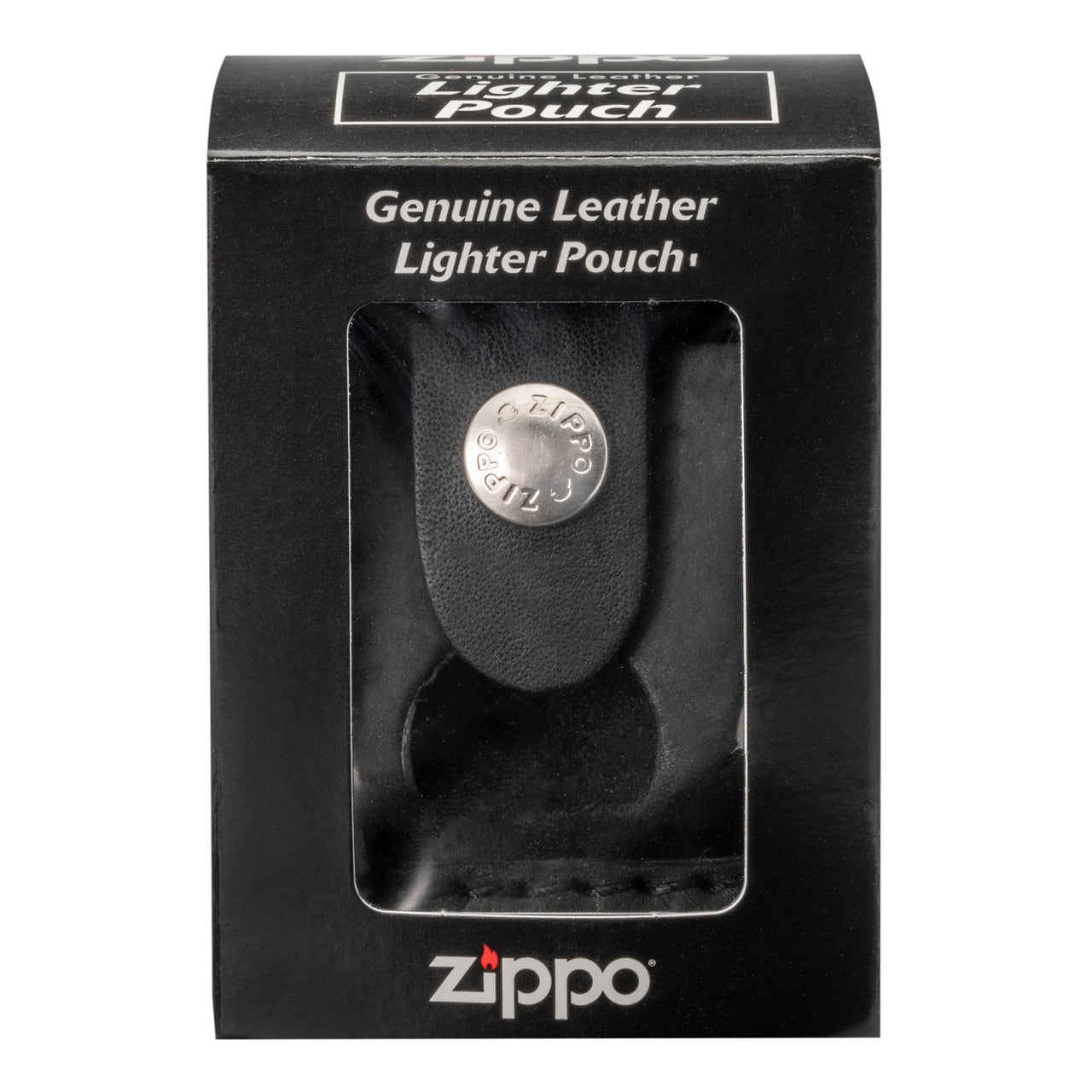 Zippo Black Leather Pouch with Wide Loop and Thumb Notch
