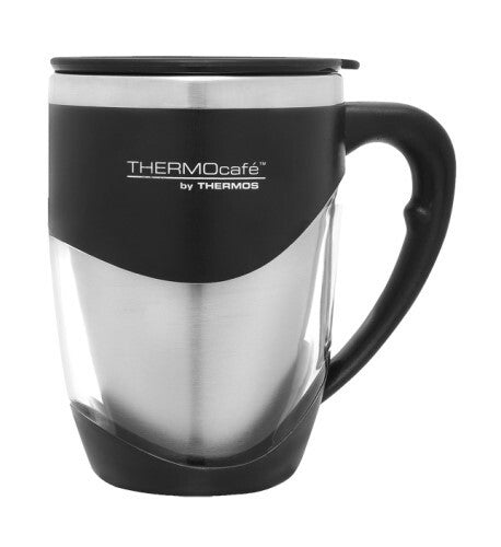 Thermos ThermoCafe Stainless Steel Inner Double Wall Desk Mug Black 37