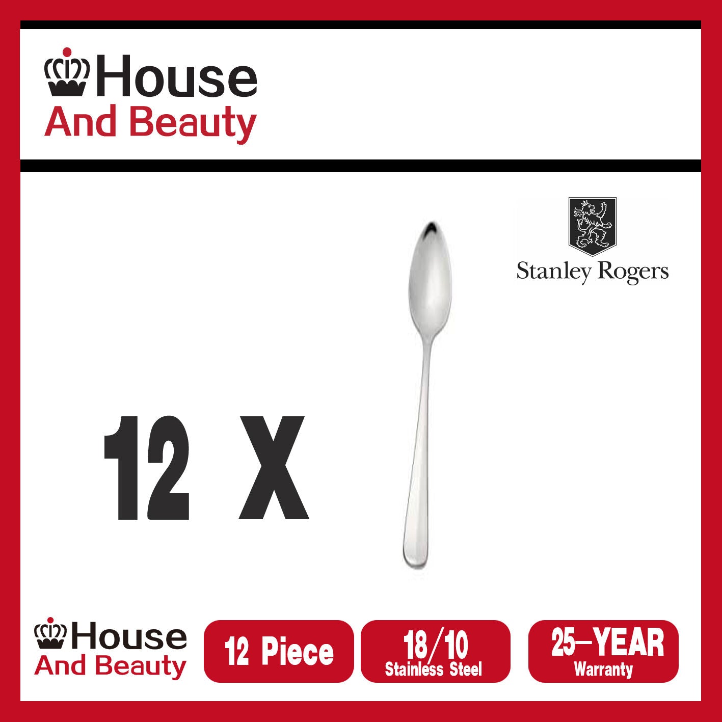 Stanley Rogers Baguette 12 Piece Parfait Spoon
