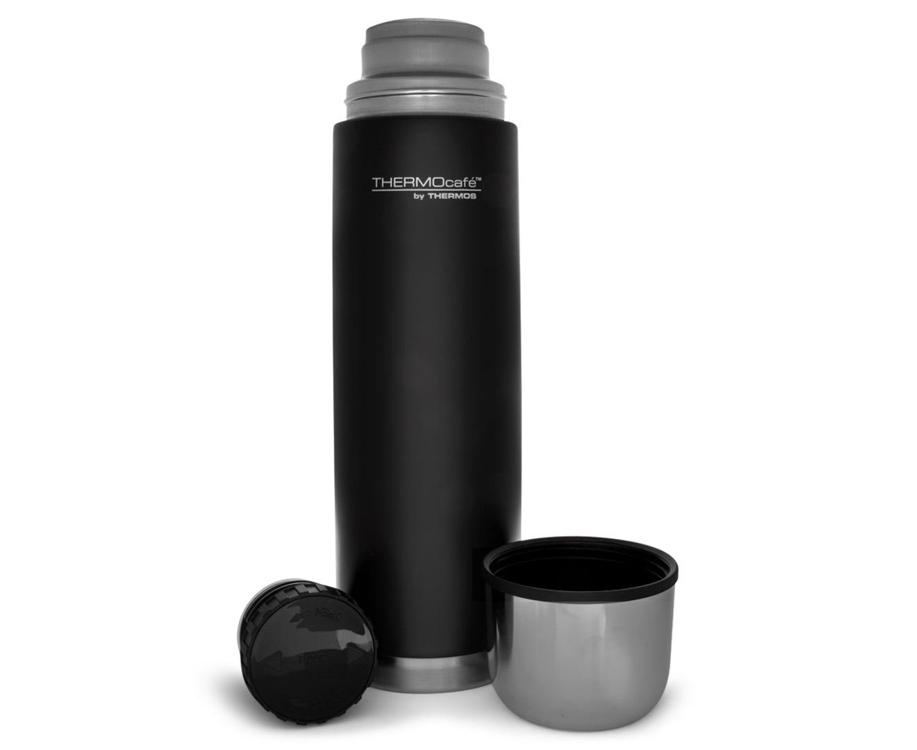 Thermos Thermocafe Vacuum Insulated Slimline Flask 1.0 Litre - Matte Black